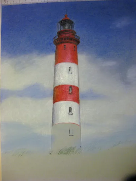 Leuchtturm Amrum WIP #2 - Sand dunes and grass still missing. The existing layers need more finetuning in tone, detail, and opacity. Leuchtturm Amrum WIP #2 - Sand dunes and grass still missing. The existing layers need more finetuning in tone, detail, and opacity.