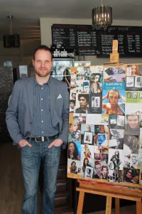 Markus at the info wall

(Photo by Natascha Klein)