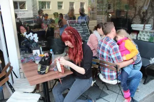 People chilling outside