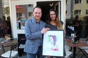 Neila Fynn with her portrait