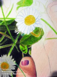 Springtime Feet WIP 3 / 16: A closer look, notice the fine hair on the caulis.