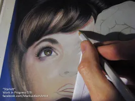 Starlett WIP 7/9: Started to work out the eye details - the left eye is at this point actually far from finished.