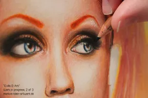 Evilla D Ark WIP 2/3: Detail shot of drawing the eye.